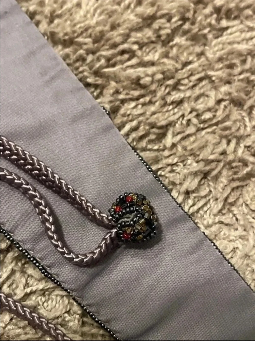 Dior Black and Red Beaded Tie Belt with Twisted Cord Tassels